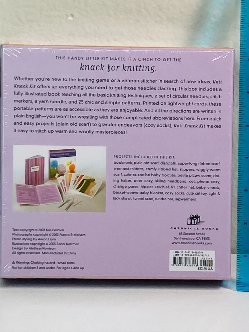 NWT Chronicle Books Knit Knack Kit Simple Instructions & Tools 25 Knitting Proje